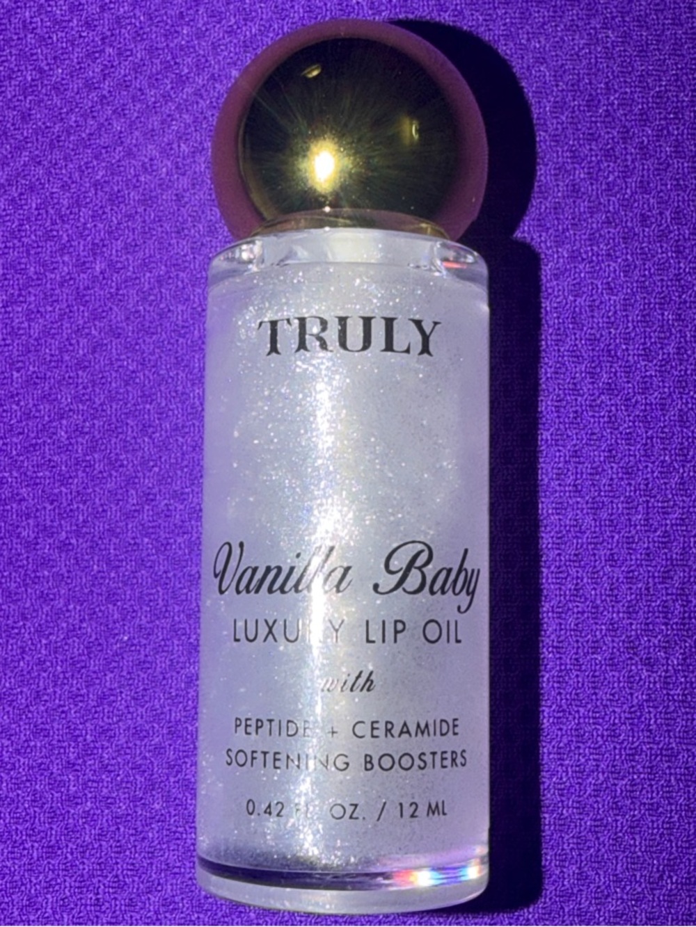 TRULY Vanilla Baby Sheer Pearl Lip Oil with Gold Cap